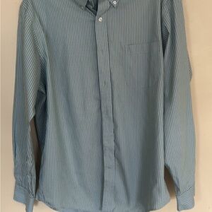 Lands' End Men's Light Blue Pinstripe Shirt